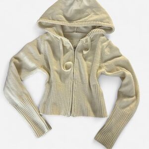 Women's Cream Hooded Sweater